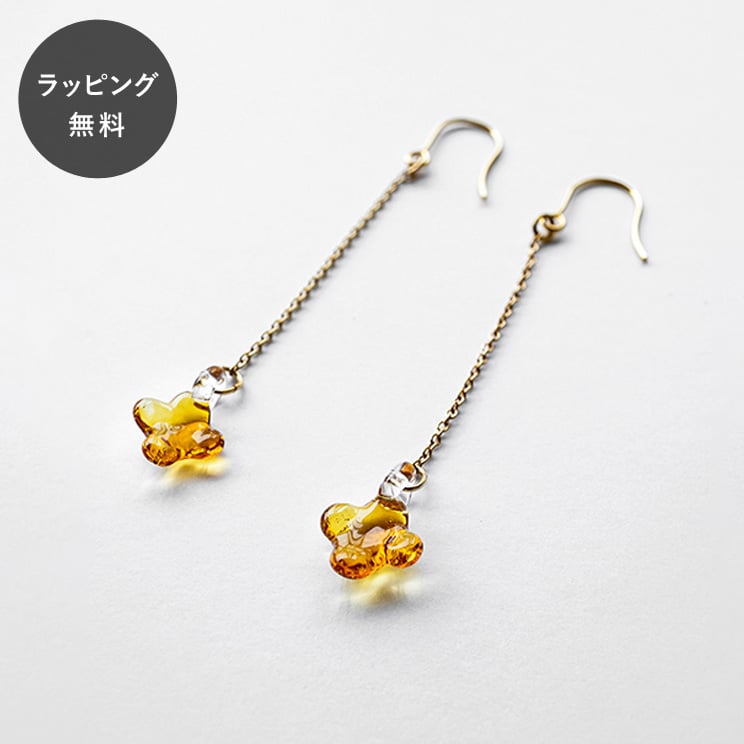 HARIO ハリオ ピアス イイダ傘店 キンモクセイ アンバー HAII KA P :aa 0526:giftgiftgift ギフトギフトギフト