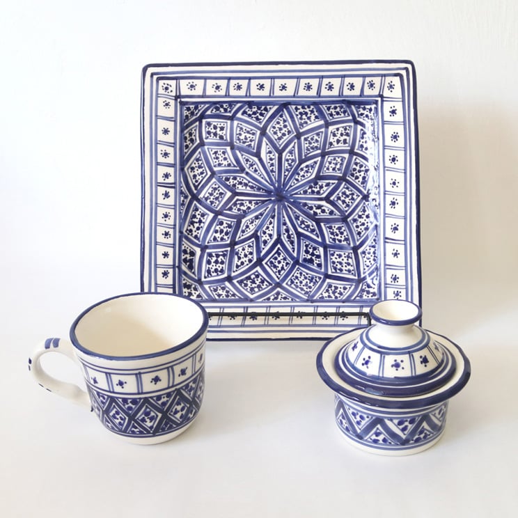 チュニジア 食器 スラマ 陶器 手描き マグカップ ハンドメイド