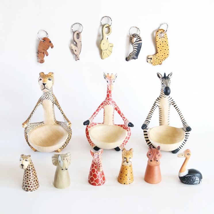 アニマル 箸置き アフリカ ケニア 木彫り工房 木製 食器 箸置