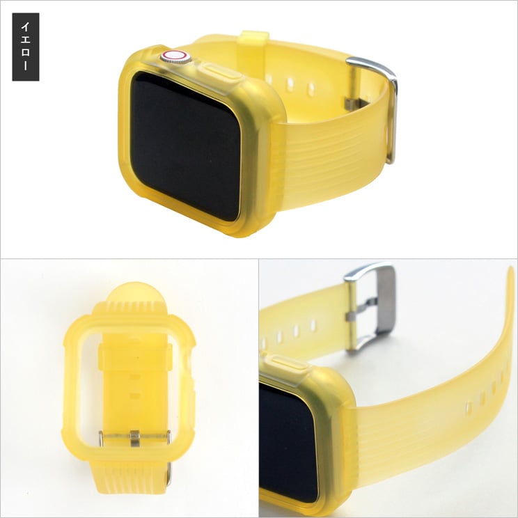 テキスタリアン アップルウォッチ バンド 一体型 透明 クリア バックル