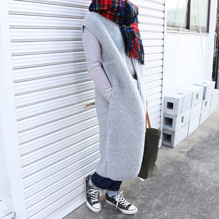 当店オリジナル シープバイザシー ボアロングベスト Sheep by the Sea