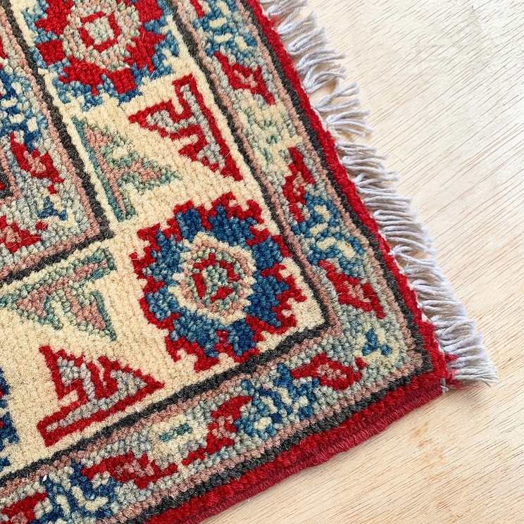 ヴィンテージ トライバル ラグ 89cm×63cm レッド 赤 : giftgiftgift