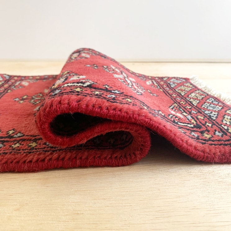 ヴィンテージ トライバル ラグ 56cm×30cm レッド 赤