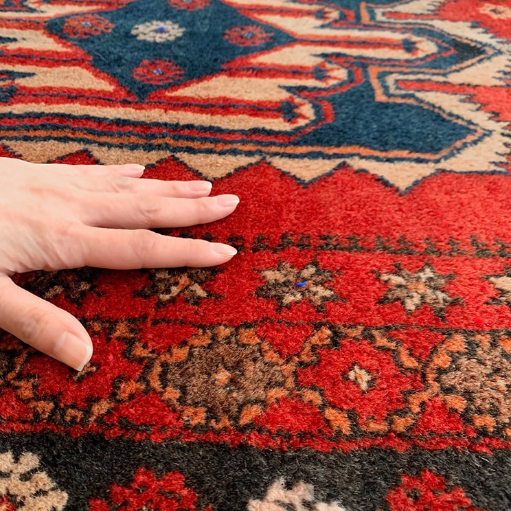 ヴィンテージ トライバル ラグ v0002 174cm×94cm レッド 赤