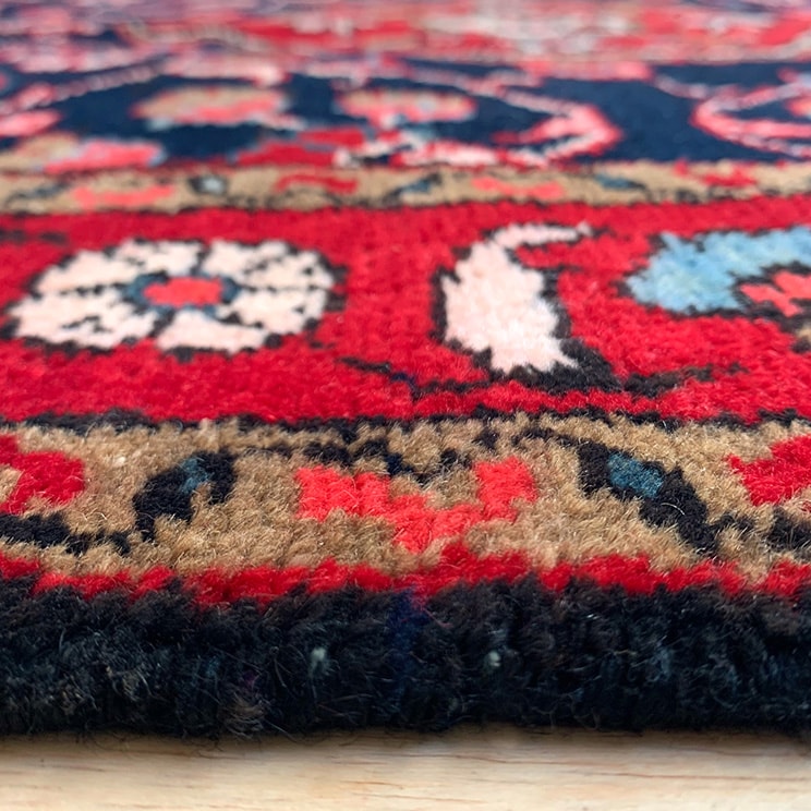 ヴィンテージ トライバル ラグ v0003 146cm×105cm レッド 赤