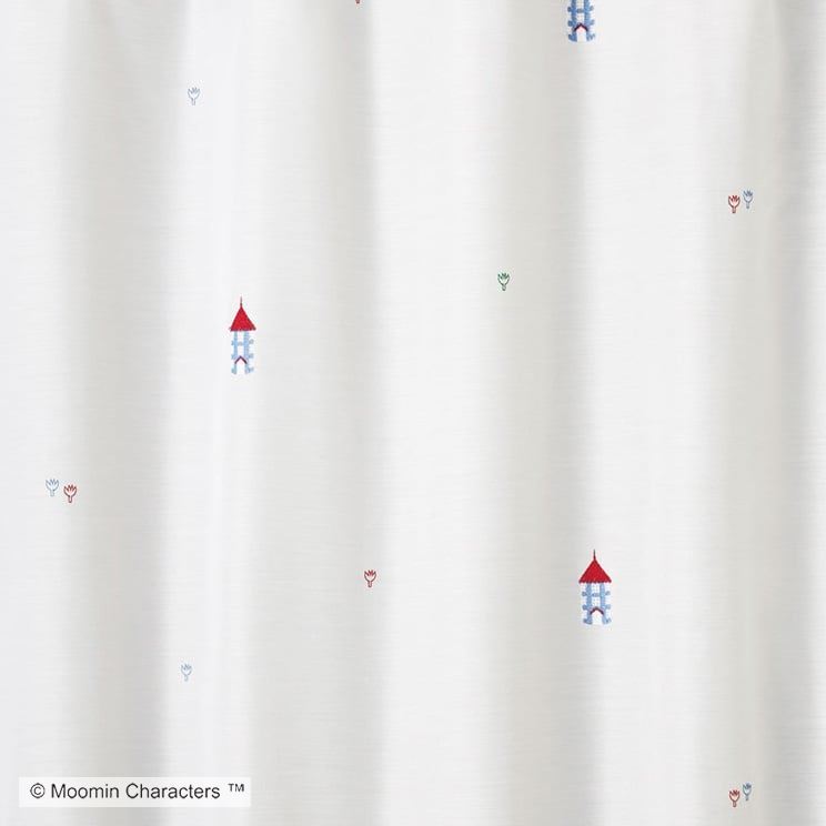 ボイルレースカーテン ムーミン MOOMIN HOUSE voile ムーミンハウス ボイル ホワイト 幅〜100cm×丈〜260cm_1