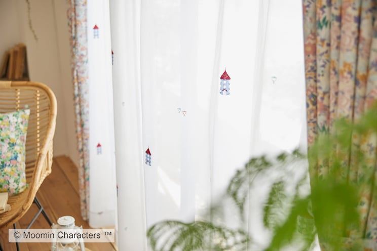 ボイルレースカーテン ムーミン MOOMIN HOUSE voile ムーミンハウス ボイル ホワイト 幅〜100cm×丈〜260cm_7