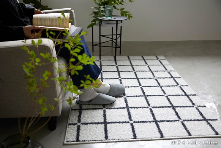 スミノエ HOME ラグマット オセロ 90×130cm 床暖房対応 日本製