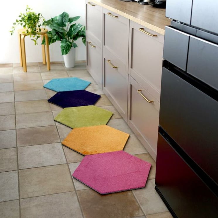 タイルカーペット 家庭用 カラフル R-5000 六角形 ロッカク 洗える