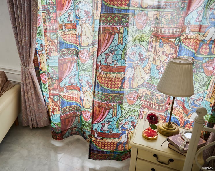 レースカーテン スミノエ ディズニー 「PRINCESS Tale of love voile テイルオブラブボイル ミックス」 幅〜300cm×丈〜260cm_5