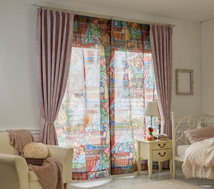 レースカーテン スミノエ ディズニー 「PRINCESS Tale of love voile テイルオブラブボイル ミックス」 幅〜300cm×丈〜260cm_11