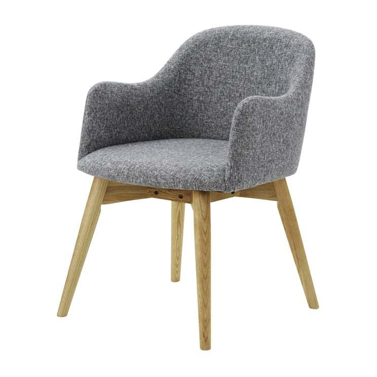 7色から選べるダイニングチェア アームチェアー 1脚 ナチュラル 北欧