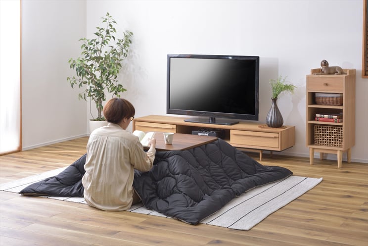 ペットの毛が付きにくい撥水加工のこたつ布団 リバーシブル 正方形 190