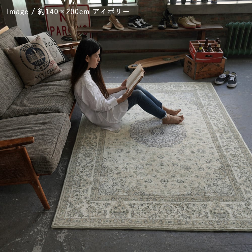 マイクロプリントパイルラグ 140×200cm ディクトム DICTUM DM-053