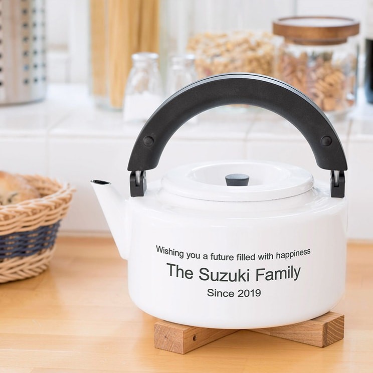 名入れ やかん フラットケトル レッド ホワイト : giftgiftgift ギフト