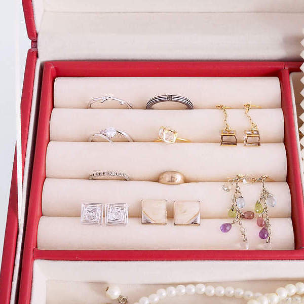 名入れ ジュエルボックス M レッド ジュエリーケース アクセサリー