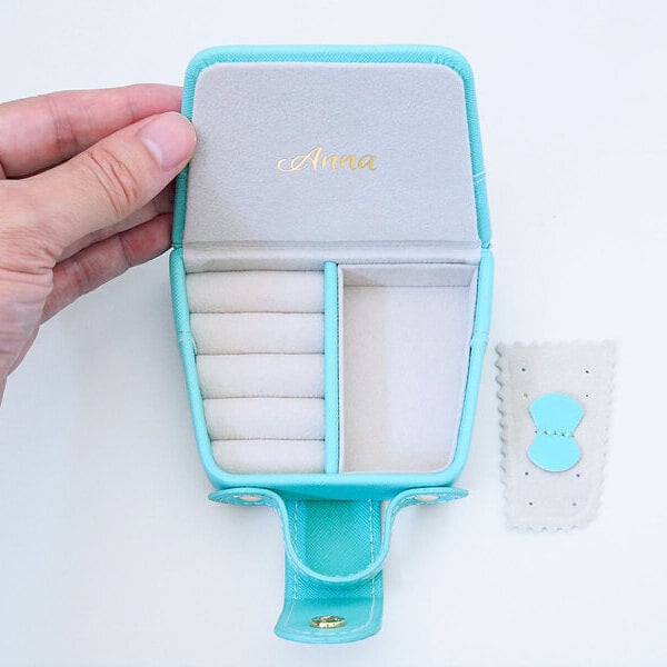 名入れ ミニバッグ ジュエリーボックス ミント ジュエリーケース