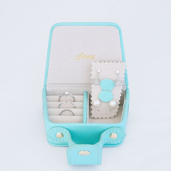 名入れ ミニバッグ ジュエリーボックス ミント ジュエリーケース