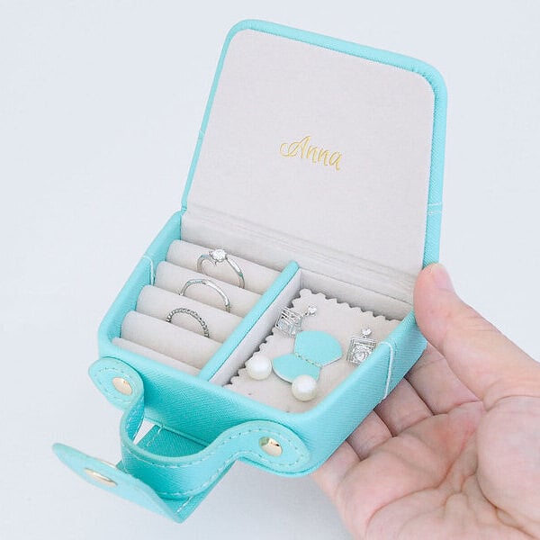 名入れ ミニバッグ ジュエリーボックス ミント ジュエリーケース