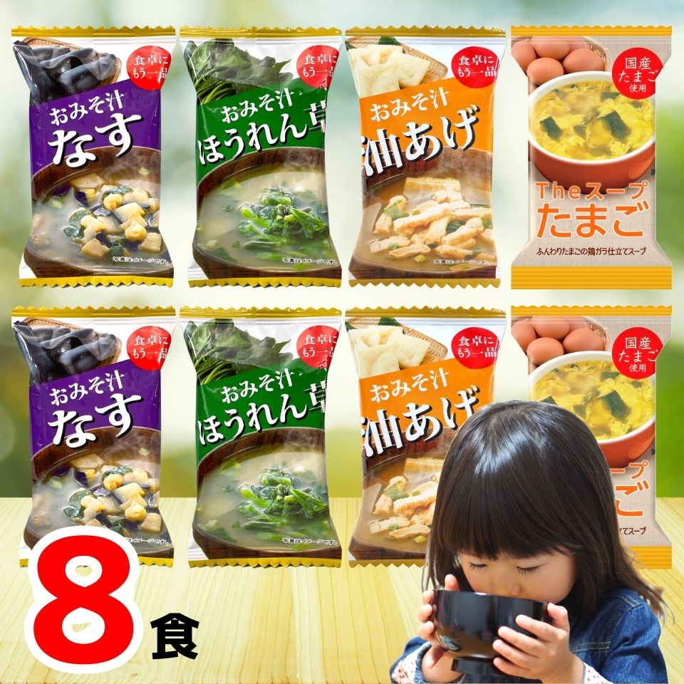 1000円ポッキリ 送料無料 フリーズドライ 味噌汁 たまごスープ 8食
