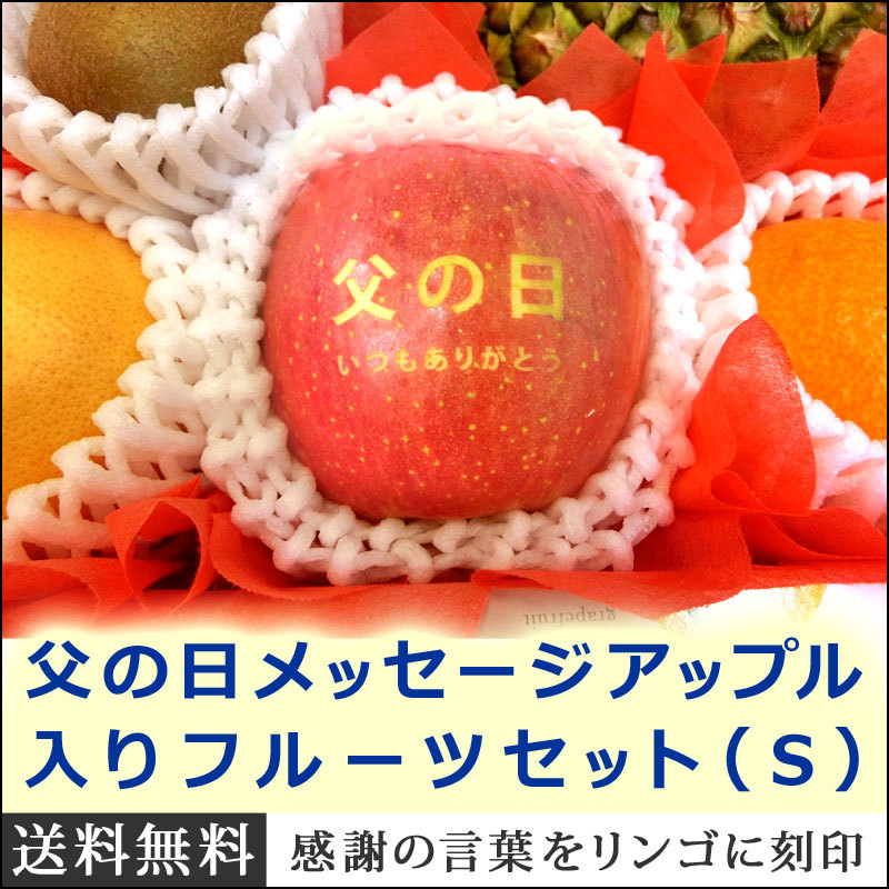 21年 父の日メッセージアップル入りフルーツセット S 名入れのし付きフルーツギフト 果物 詰め合わせ Titimatms 4100 バースデーフルーツ ギフトパーク 通販 Yahoo ショッピング