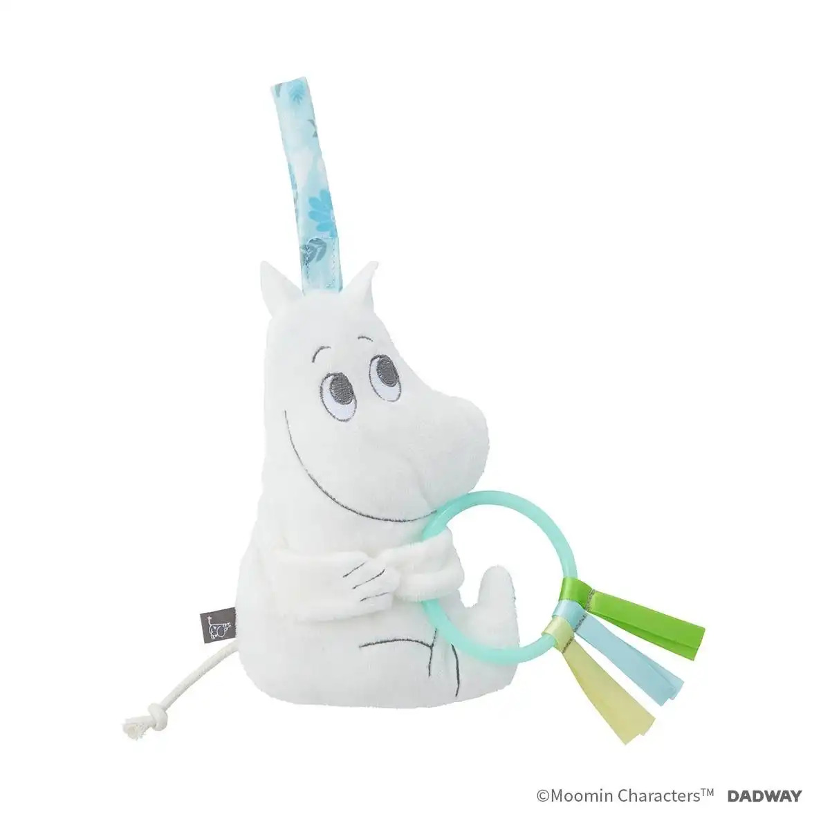 カシャカシャトイ ムーミン(ブルー) 484-230 ベビーカー取り付け おもちゃ 知育玩具 赤ちゃん 新生児 リボン ベルト 可愛い ギフト プレゼント 出産祝い 人気