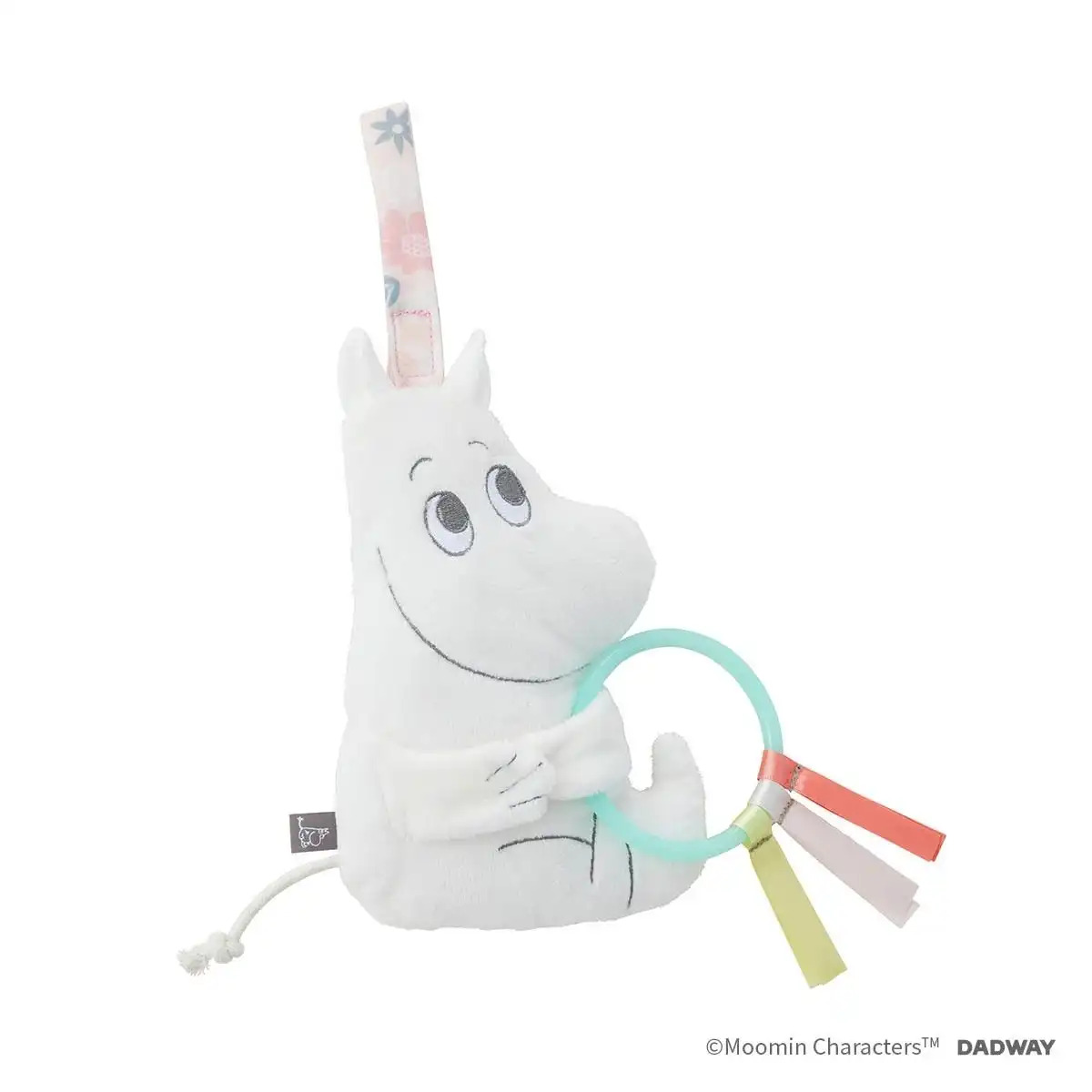 カシャカシャトイ ムーミン(ピンク) 484-232 ベビーカー取り付け おもちゃ 知育玩具 赤ちゃん 新生児 リボン ベルト 可愛い ギフト プレゼント 出産祝い 人気