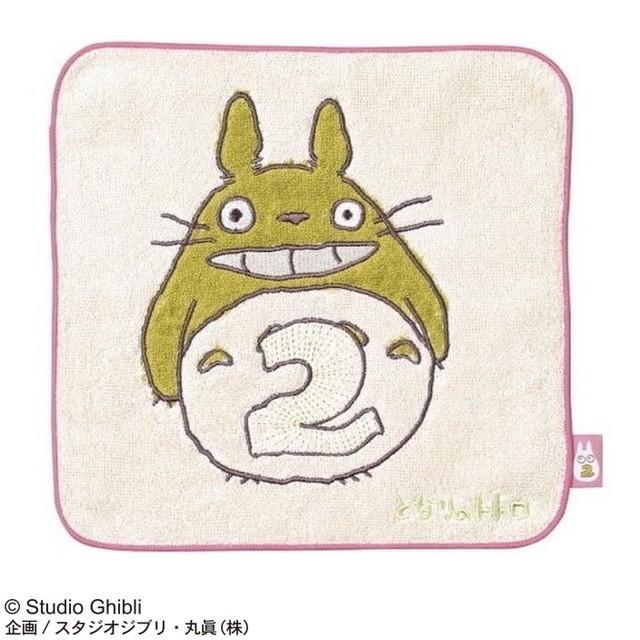 ★送料無料★　 ジブリ となりのトトロ トトロ 誕生月ハンドタオル　ハンカチ　約25×25cm　 丸眞｜giftyouty｜02