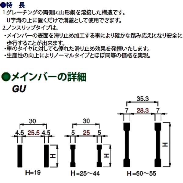 第一機材(DKC) スチール製 グレーチング GU32-24 U字側溝 みぞ幅 