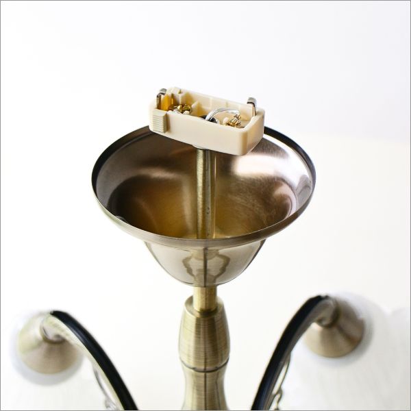 シャンデリア アイアン ガラス おしゃれ 5灯 アンティーク風 花型