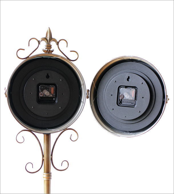 両面時計 おしゃれ ダブルフェイス 時計 スタンド型 アンティーク