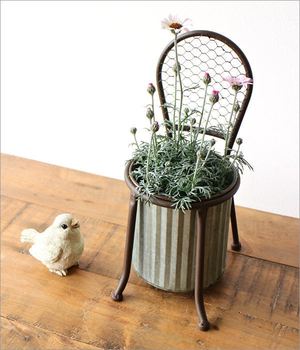 鉢カバー プランターカバー アンティーク シャビー おしゃれ 可愛い 脚