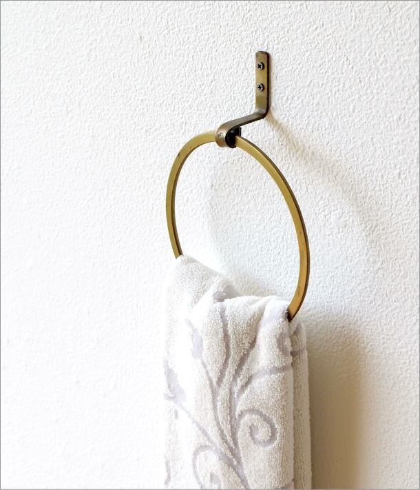 タオルリング アイアン タオルハンガー 丸 タオル掛け おしゃれ トイレ