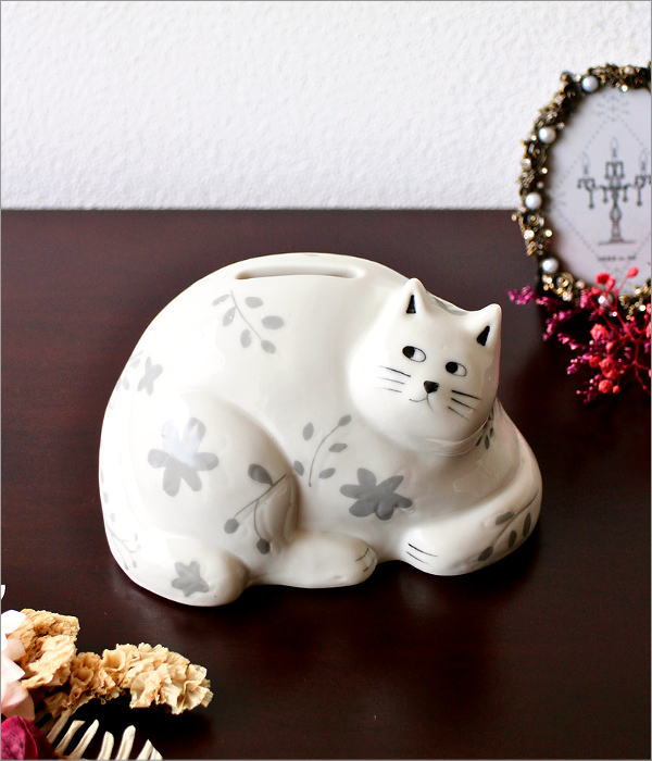 貯金箱 猫 置物 オブジェ 可愛い かわいい おしゃれ 卓上 インテリア