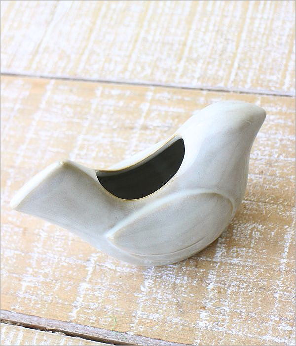 フラワーベース 花瓶 一輪挿し 花器 鳥 オブジェ 置物 磁器 おしゃれ