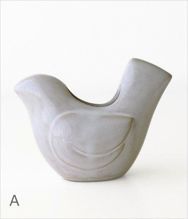 フラワーベース 花瓶 一輪挿し 花器 鳥 オブジェ 置物 磁器 おしゃれ