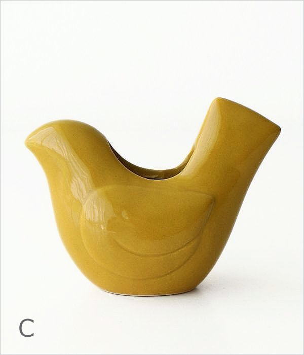 フラワーベース 花瓶 一輪挿し 花器 鳥 オブジェ 置物 磁器 おしゃれ