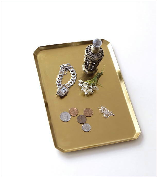 トレー トレイ おしゃれ ゴールド スチール 薄型 アクセサリートレイ