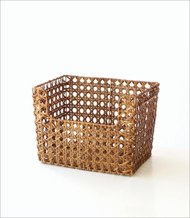 かご カゴ バスケット スタッキング おしゃれ スクエア 編みかご 収納
