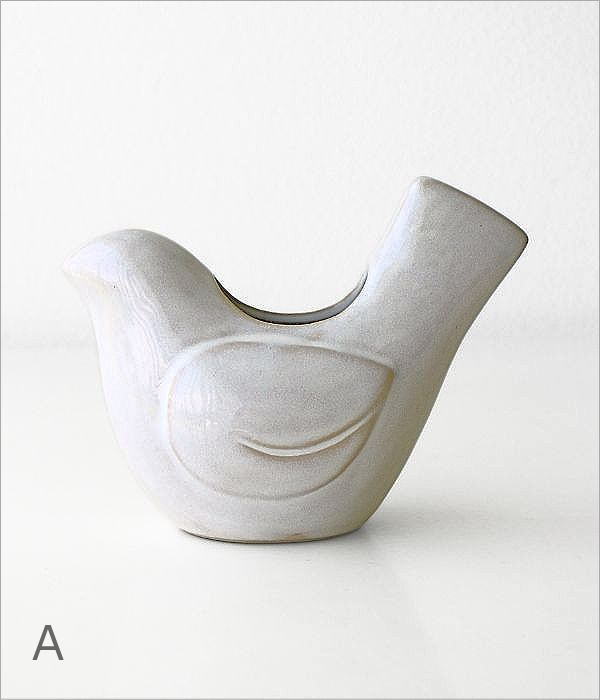 フラワーベース 花瓶 一輪挿し 花器 鳥 オブジェ 置物 磁器 おしゃれ