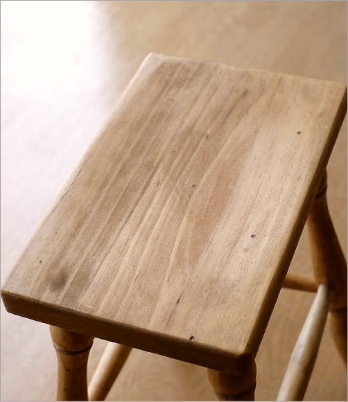 スツール 木製 おしゃれ キッチン パイン材 無垢 天然木 四角 長方形