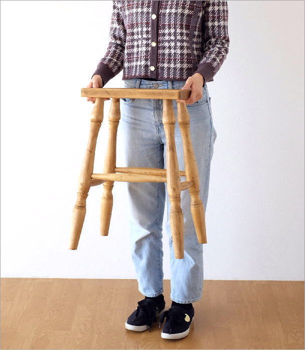 スツール 木製 おしゃれ キッチン パイン材 無垢 天然木 四角 長方形