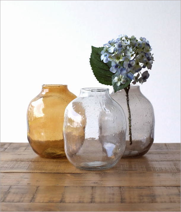 花瓶 花びん フラワーベース おしゃれ ガラス 花器 バブルベース