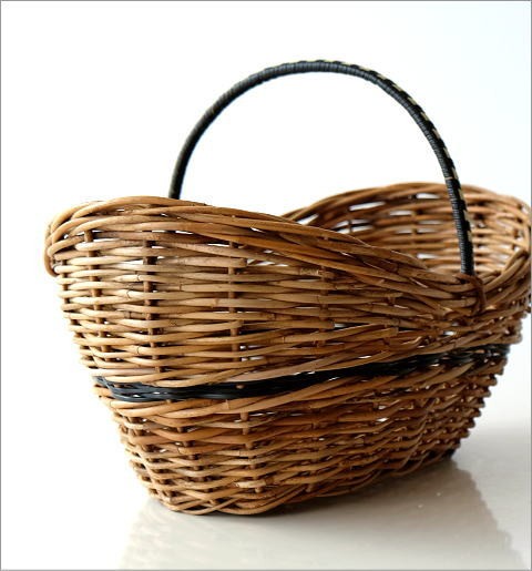 かご カゴ バスケット 収納 ラタン アラログ 持ち手付き ナチュラル