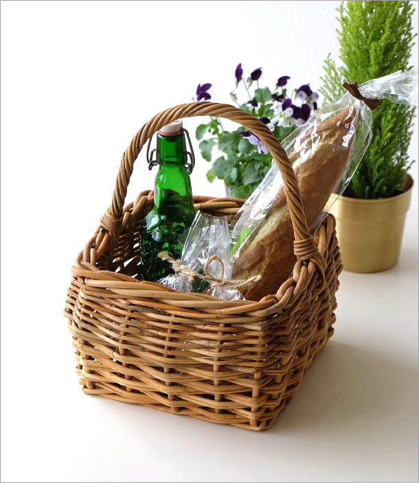 かご カゴ バスケット スクエア おしゃれ ナチュラル オーバル 編み