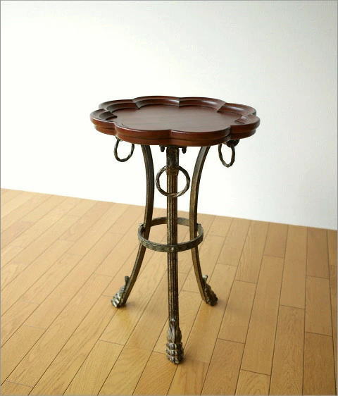 サイドテーブル　カフェテーブル 花台 アンティーク　木製　昭和レトロ コンソールテーブル サイドテーブル アンティーク 家具 電話台