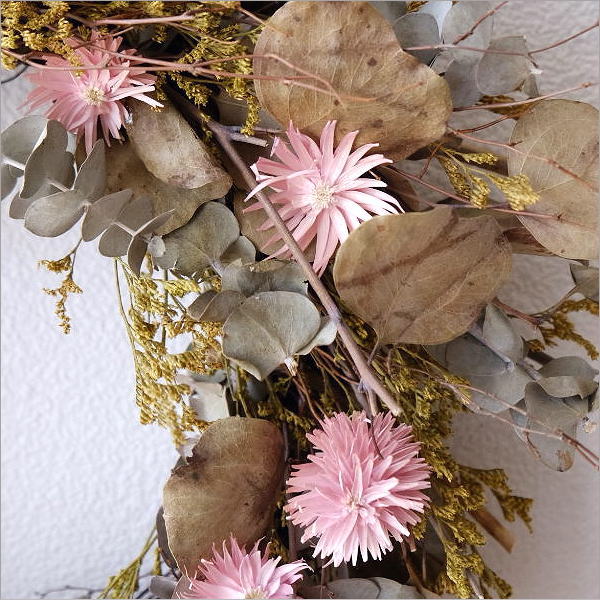 リース 玄関 飾り ナチュラル おしゃれ 壁掛け かわいい ドライ