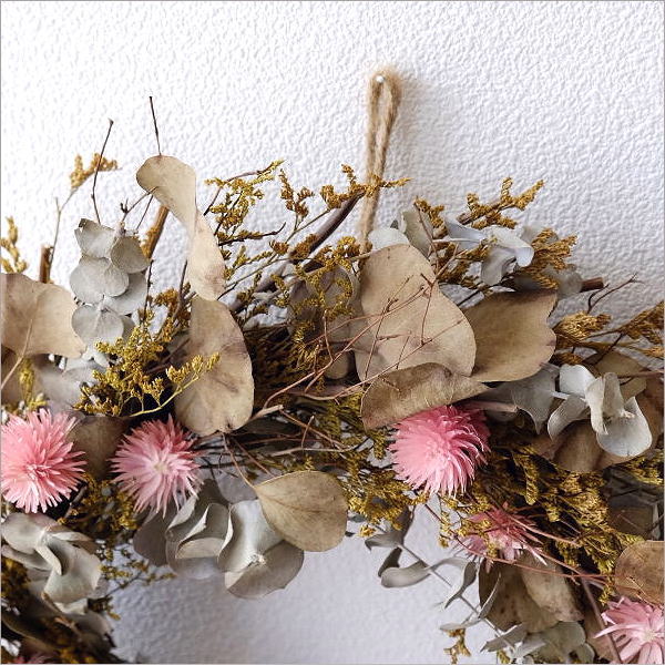 リース 玄関 飾り ナチュラル おしゃれ 壁掛け かわいい ドライ