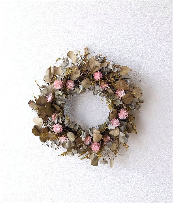 リース 玄関 飾り ナチュラル おしゃれ 壁掛け かわいい ドライ