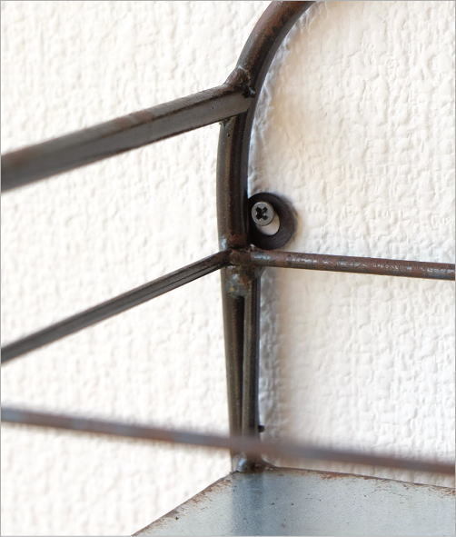 ウォールシェルフ 3段 アンティーク アイアン キッチン 収納棚